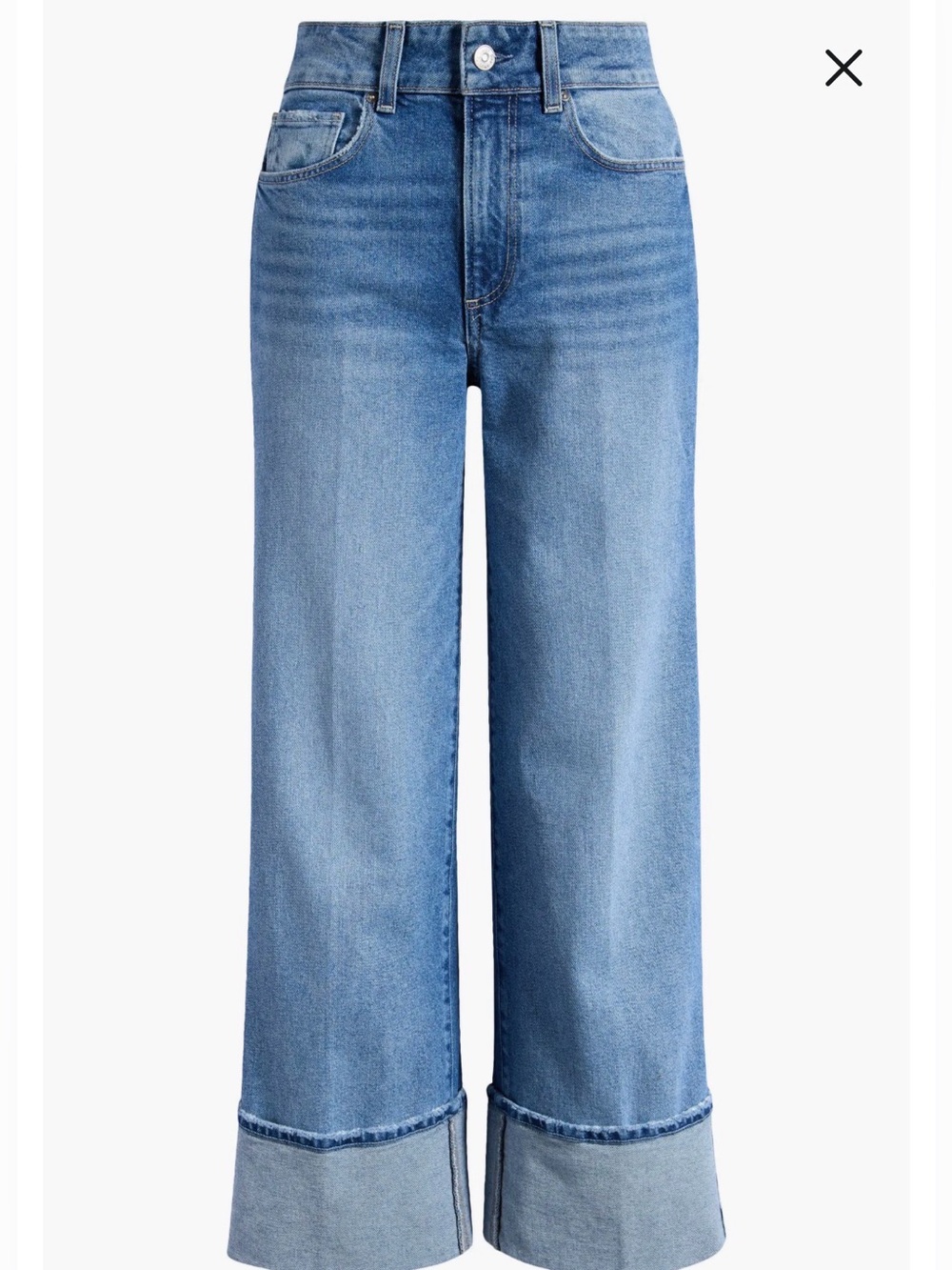 PAIGE Sasha Cuffed High Waist Ankle Wide Leg Jeans